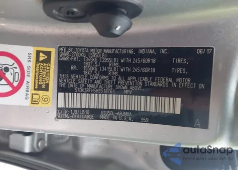 2017 Toyota Highlander Xle from USA, damaged, VIN 5TDKZRFH5HS518761